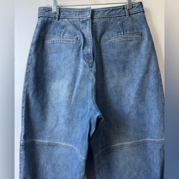Tibi Women’s Sculpture Mid Rise Tapered Denim Pants Leg Blue Jeans Sz 31 - Picture 4 of 11